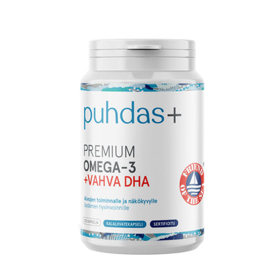Puhdas+ Premium Omega-3 + Vahva DHA kapseli - Eri pakkauskokoja