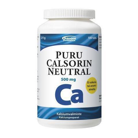 PURU CALSORIN NEUTRAL 500 mg 100 purutablettia - Apteekkiplus.fi