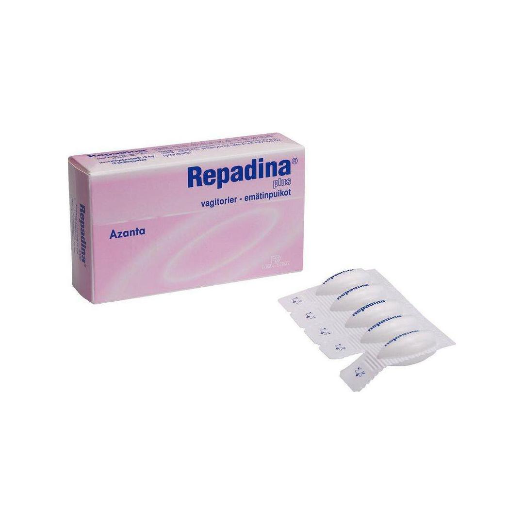Repadina Plus 10 mg emätinpuikot 10 tbl