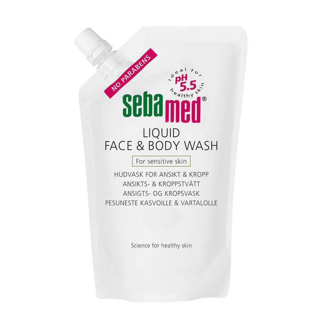 SEBAMED LIQUID FACE & BODY WASH 1000 ml täyttöpussi