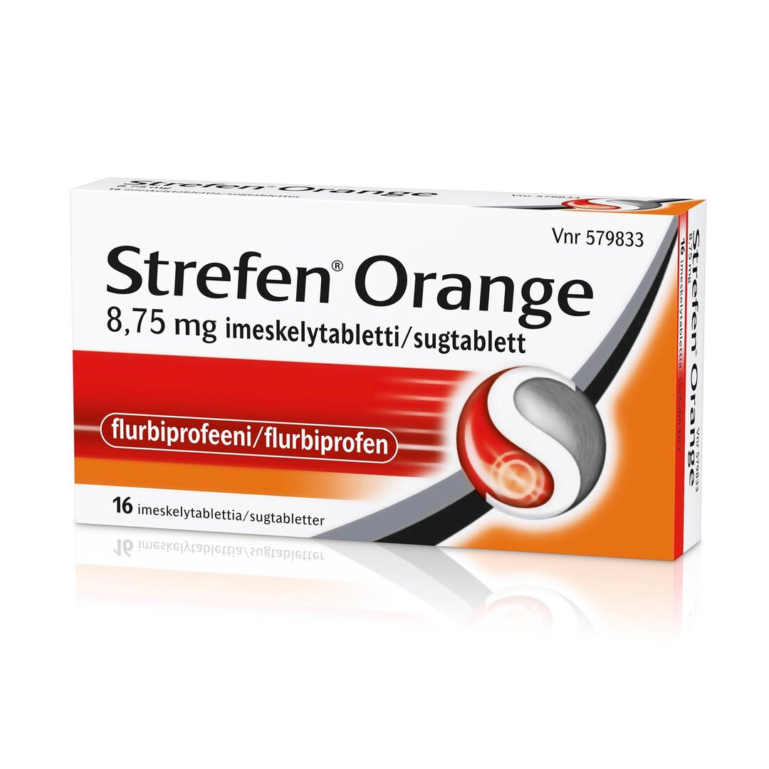STREFEN ORANGE 8,75 mg tulehduskipulääke-imeskelytabletti kurkkukipuun