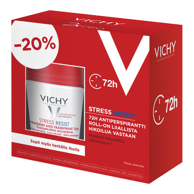 Tuplapakkaus Vichy Antiperspirantti 72h Stress Resist liikahikoiluun