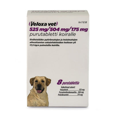 VELOXA VET 525/504/175 mg matolääke koirille 2/8 tablettia