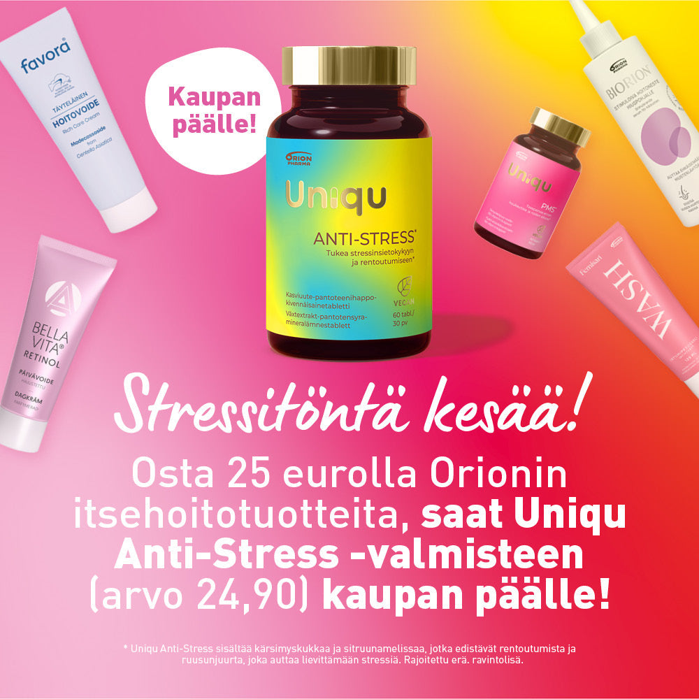 Kesälahja yli 25 € Orionin itsehoitotuote ostoksiin