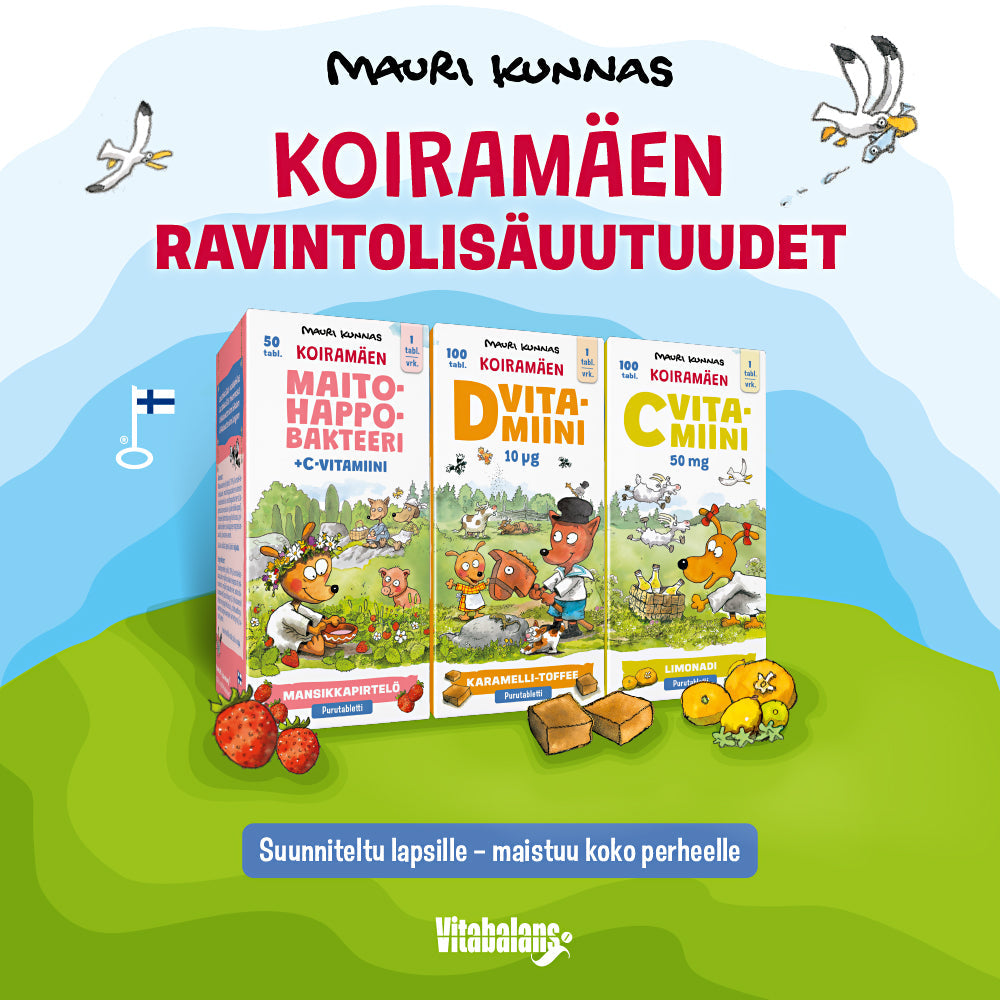 Koiramäen ravintolisät -suunniteltu lapsille, maistuu koko perheelle