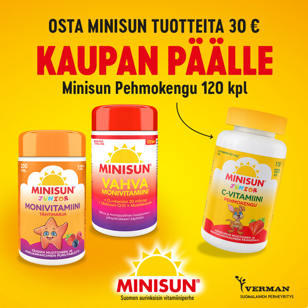 MINISUN VITAMIINIKAMPANJA + Upea Kaupanpäällinen