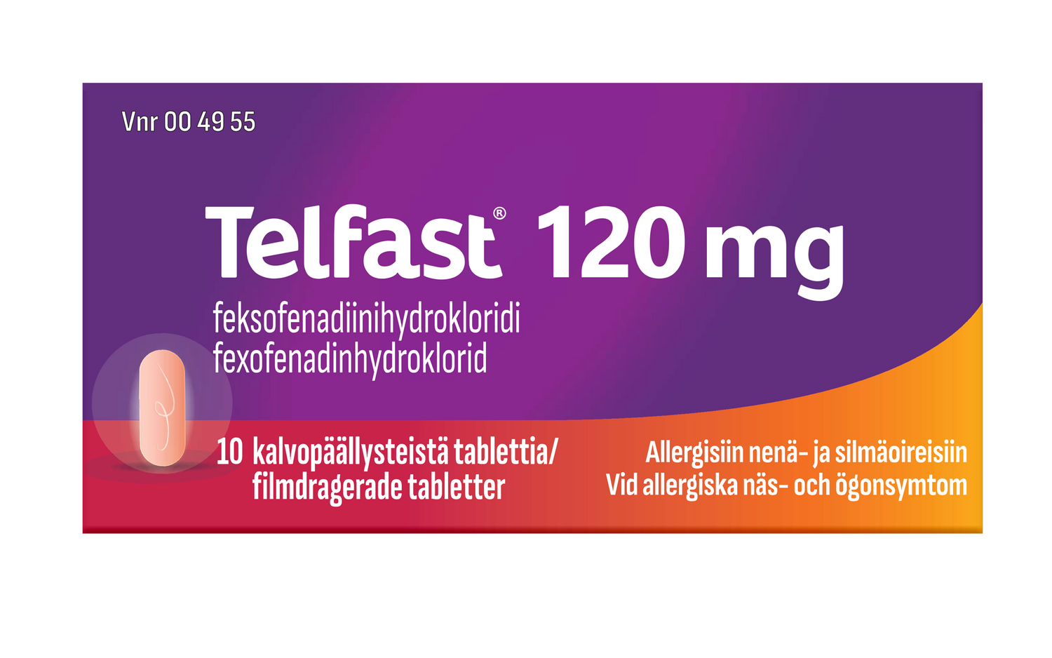 Telfast 120 mg tabletti -eri kokoja