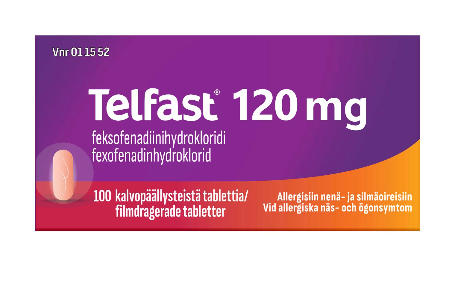 Telfast 120 mg tabletti -eri kokoja