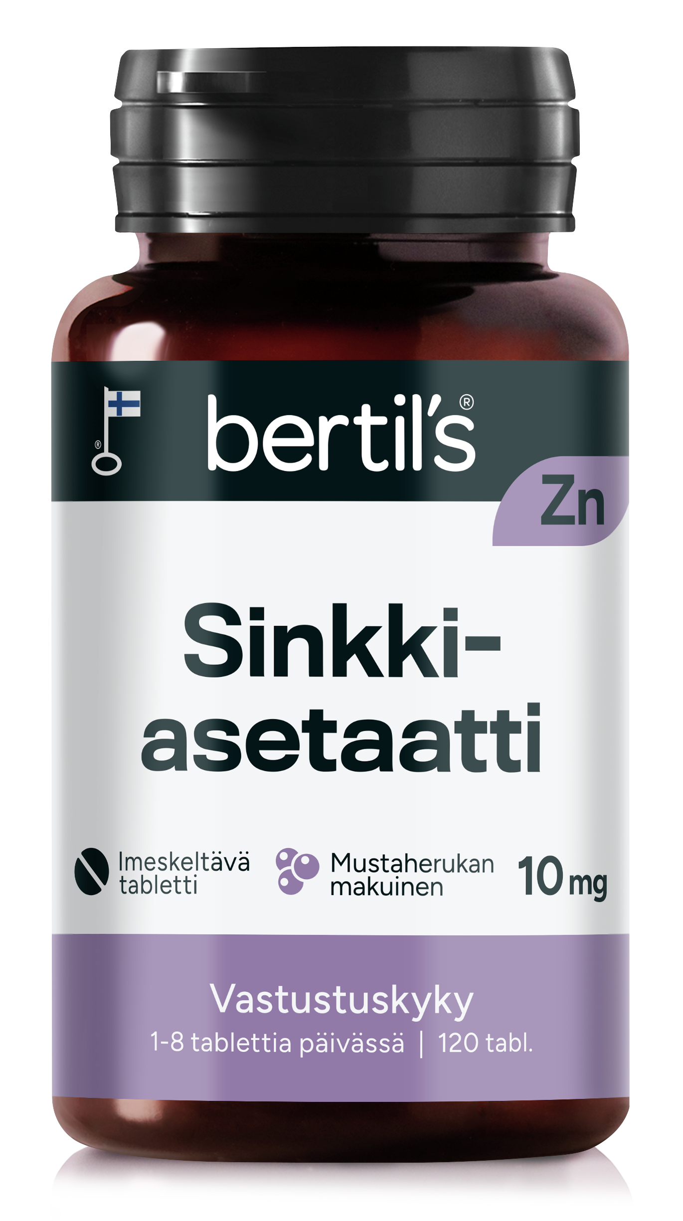 Bertil's Kelasin Sinkkiasetaatti 10 mg imeskelytabletti