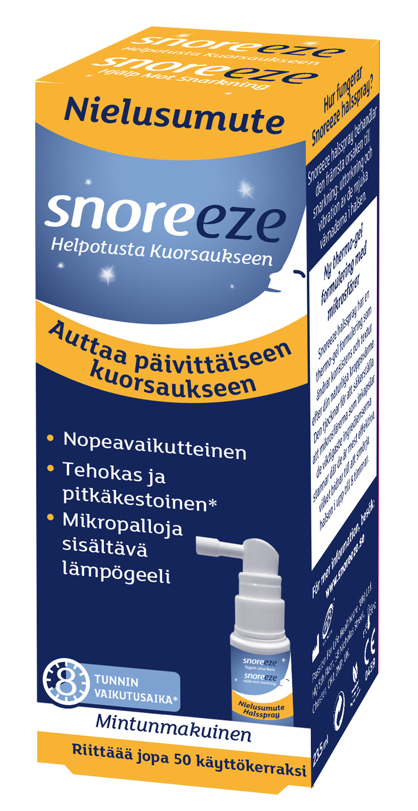 Snoreeze Throat Spray -nielusumute kuorsaukseen