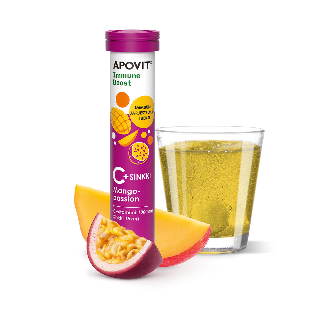 Apovit Immune Boost C+sinkkiporetabletti mango-passion 20 tbl