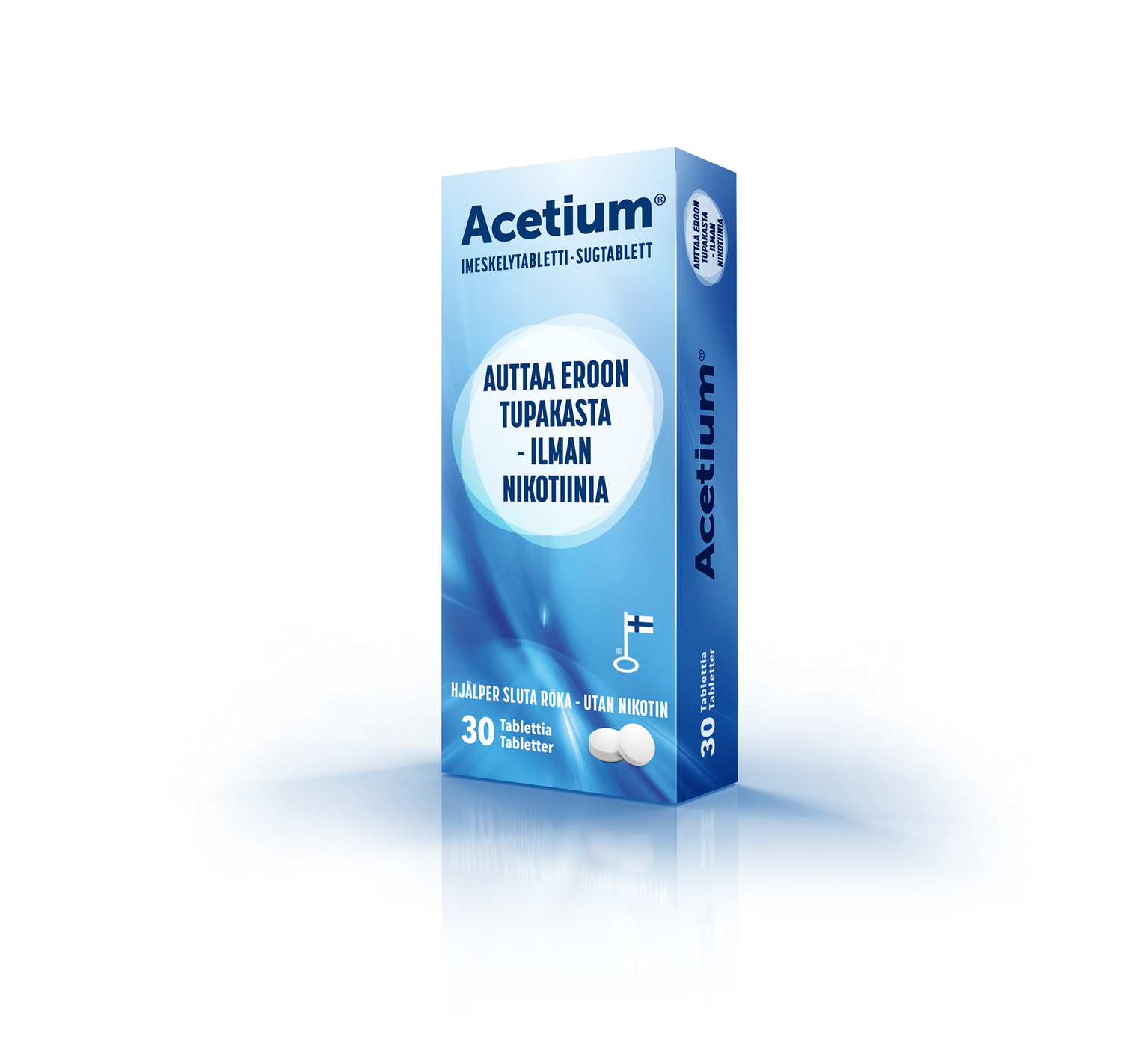 Acetium® imeskelytabletti, 30 tabl., Eroon tupakasta - ilman nikotiinia