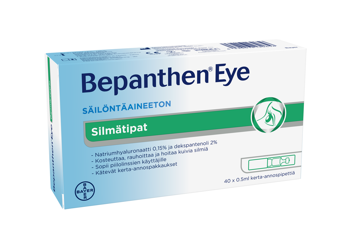 Bepanthen Eye silmätipat -40 pipettiä kerta-annospakkaus