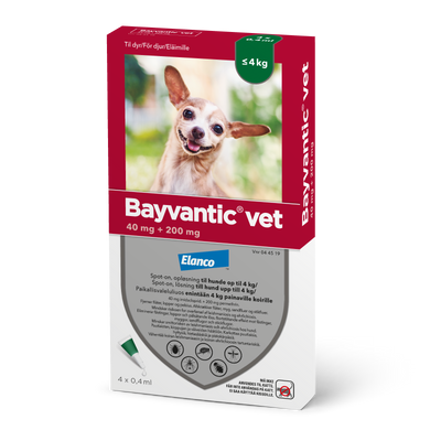 Bayvantic Vet enintään 4 kg painaville koirille - 40/200 mg/ml