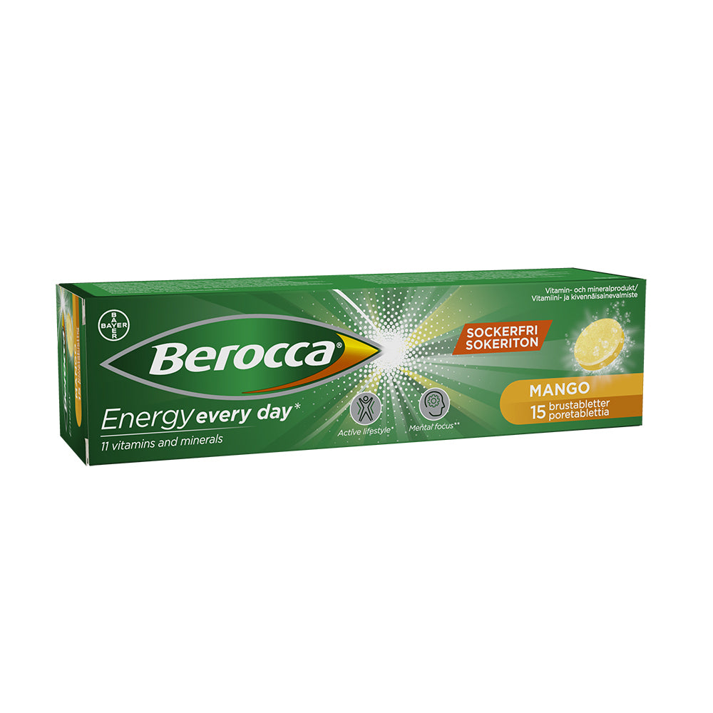 Berocca Energy Mango - 15 poretablettia