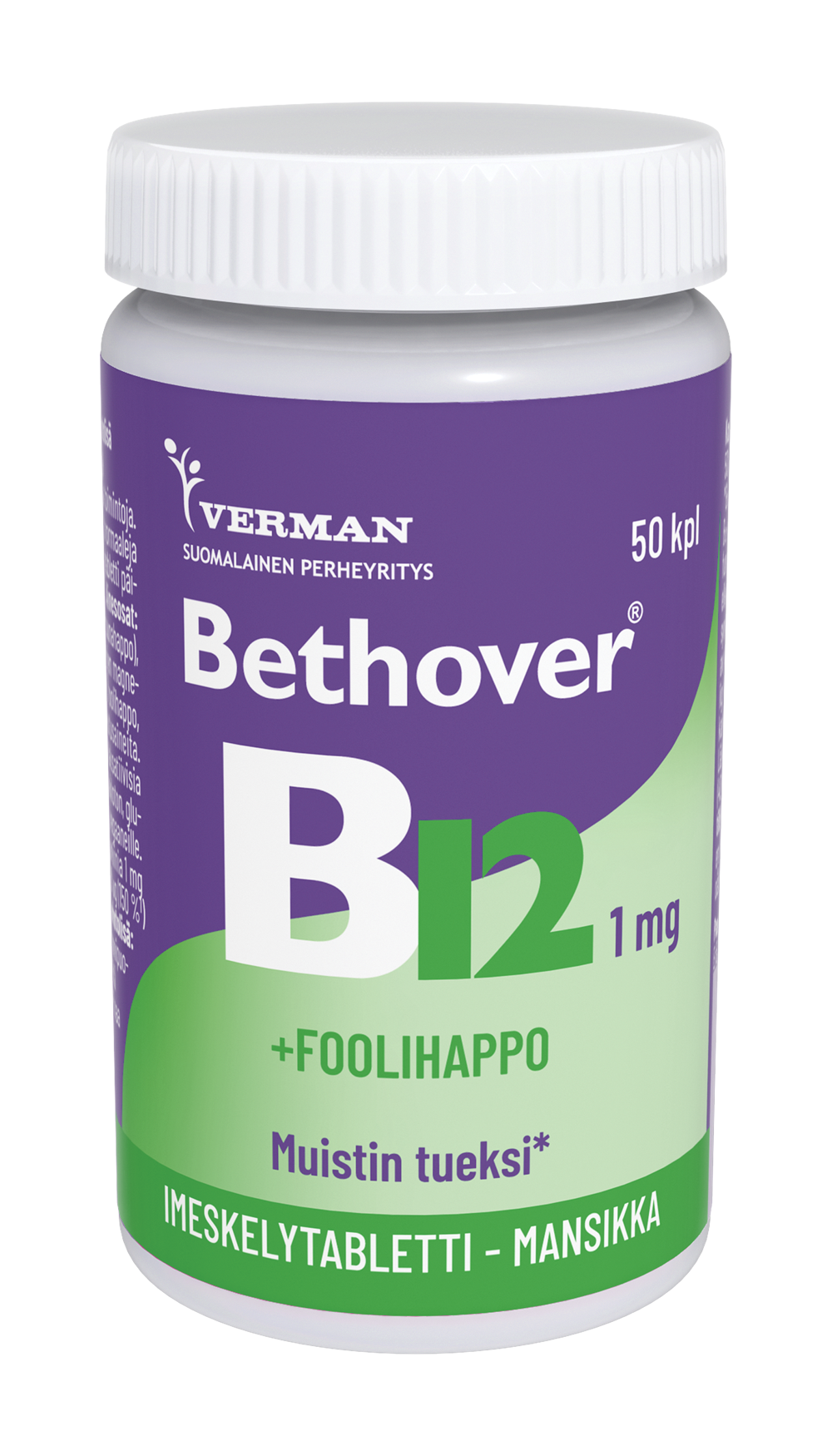 Bethover B12-vitamiini+foolihappo Mansikka - eri kokoja