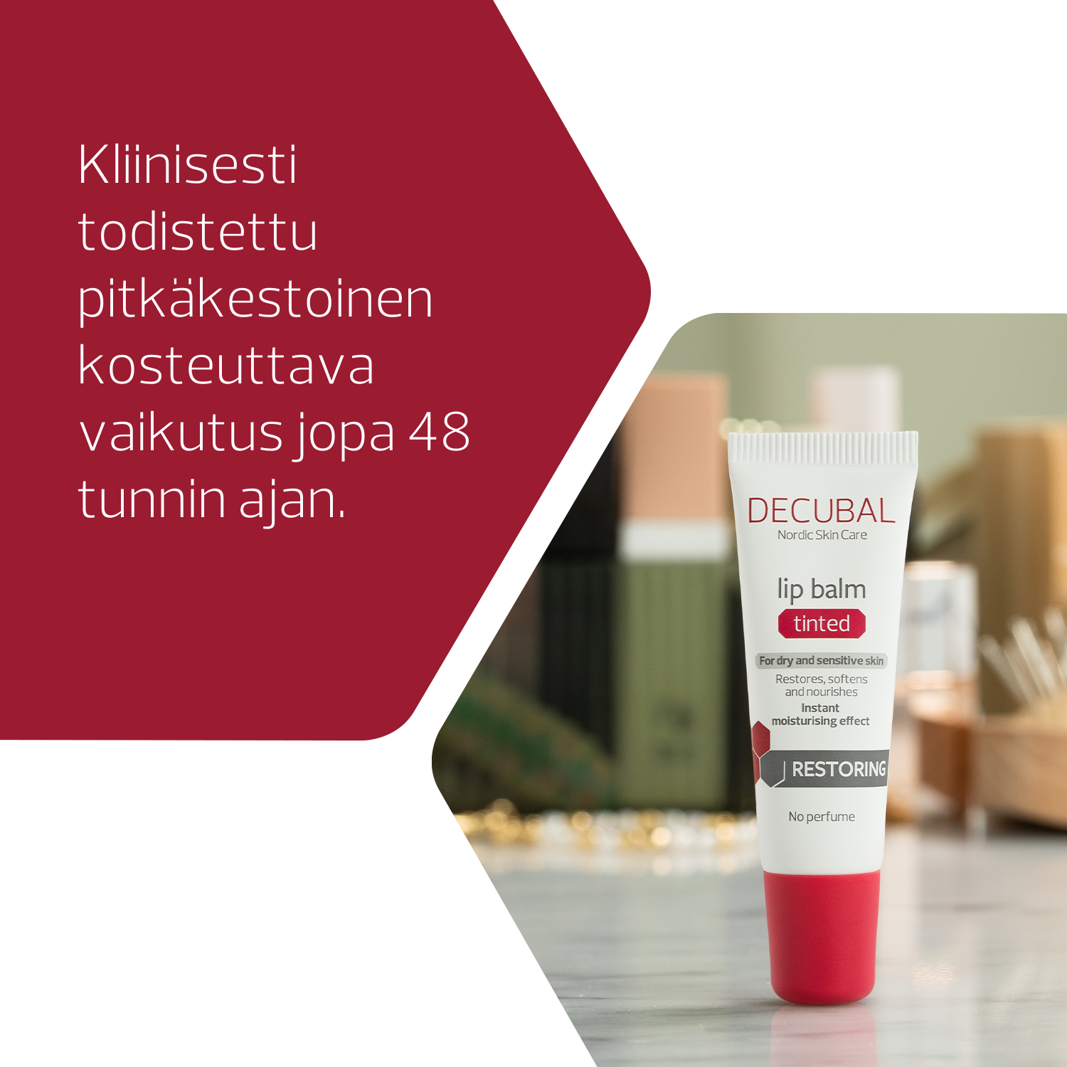 Decubal Restoring Tinted Lip Balm sävytetty huulivoide 10 ml