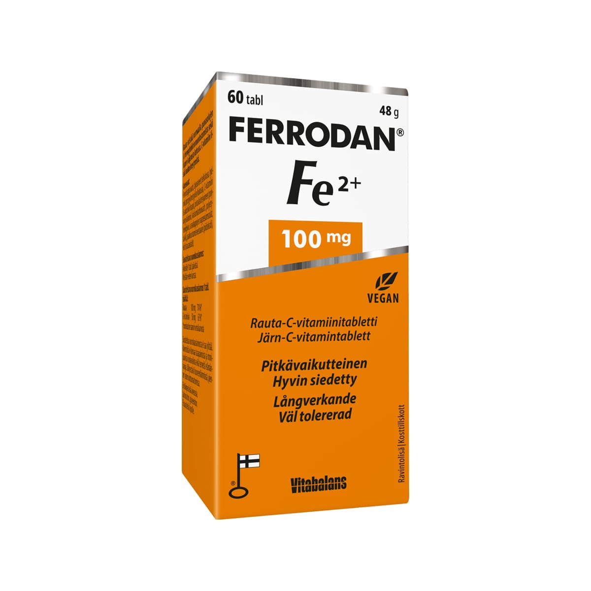 Ferrodan Fe++ 100 mg + C-vitamiini -pitkävaikutteinen tabletti 60 tbl