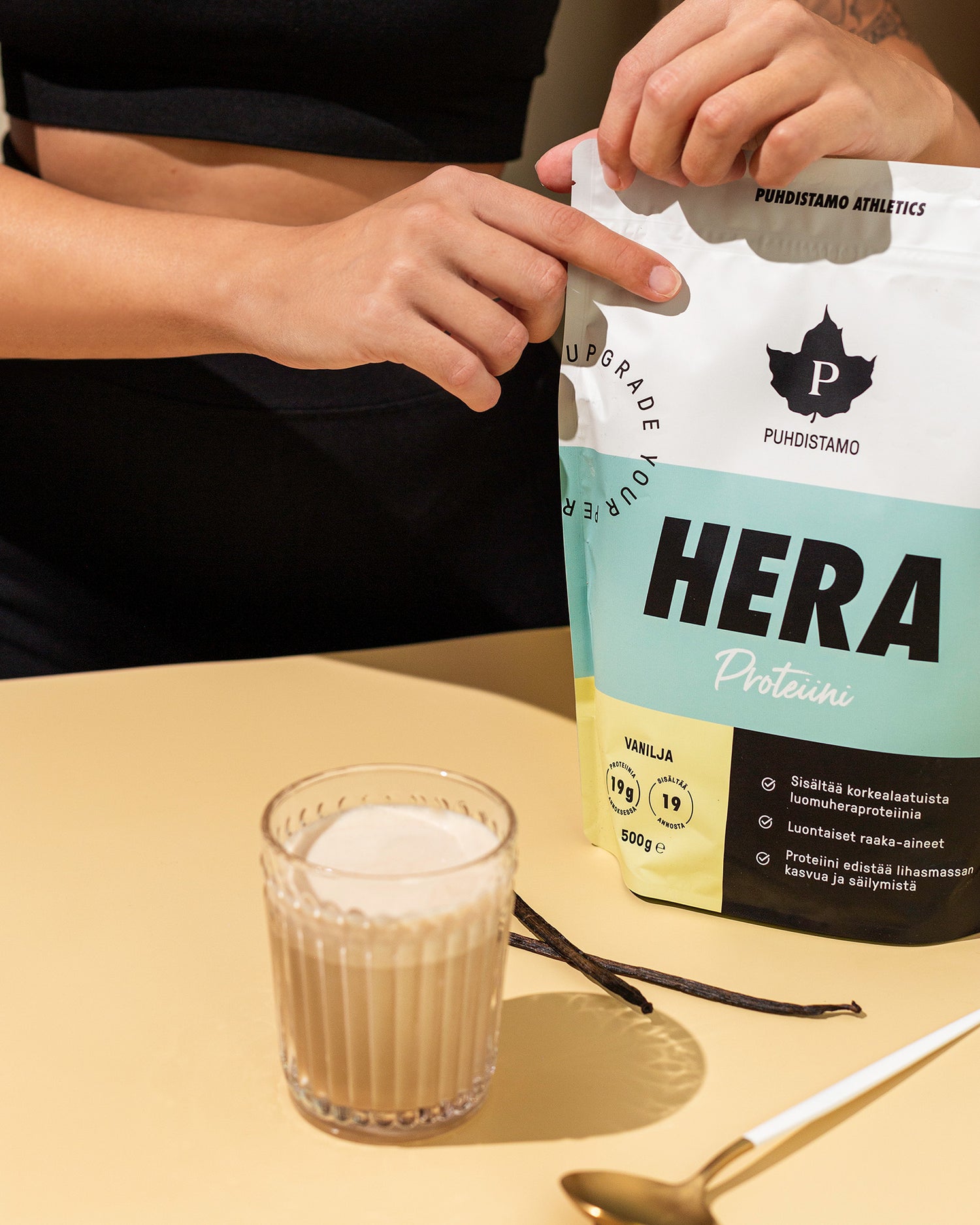 Puhdistamo Athletics Heraproteiini, Vanilja 500g