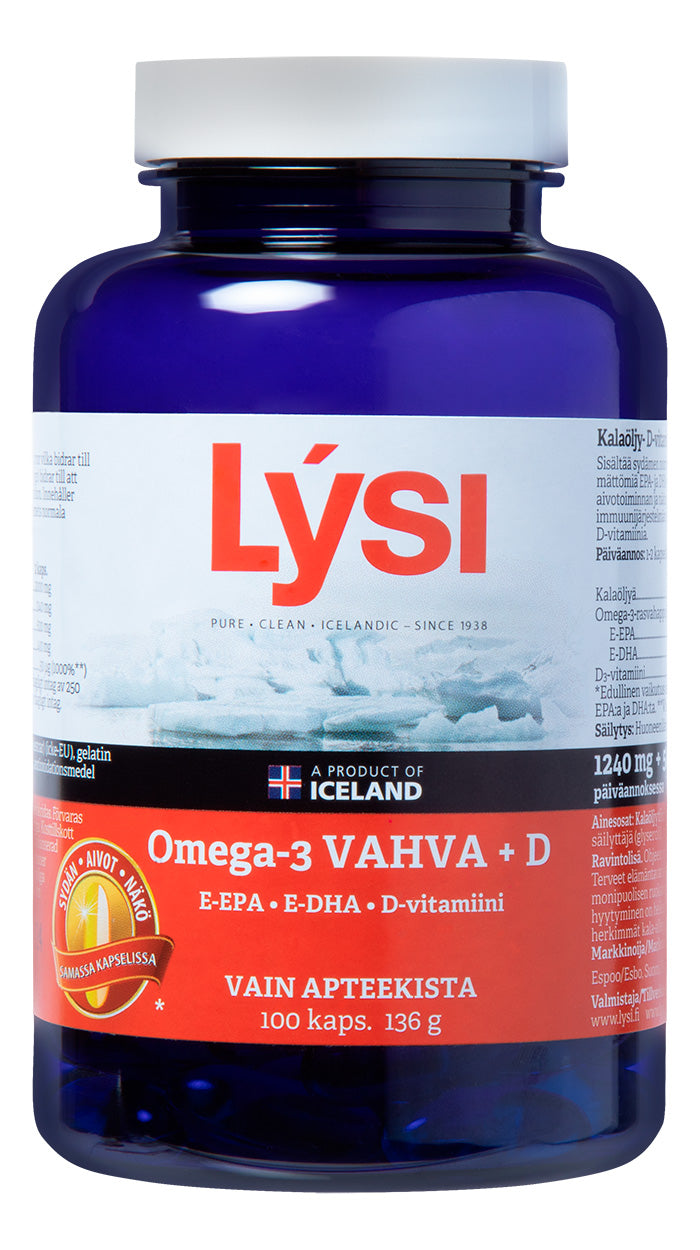 Lysi Omega-3 Vahva+D kaps 100 kpl
