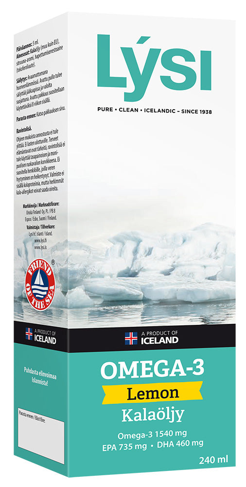 LYSI OMEGA-3 LEMON kalaöljy 240 ml
