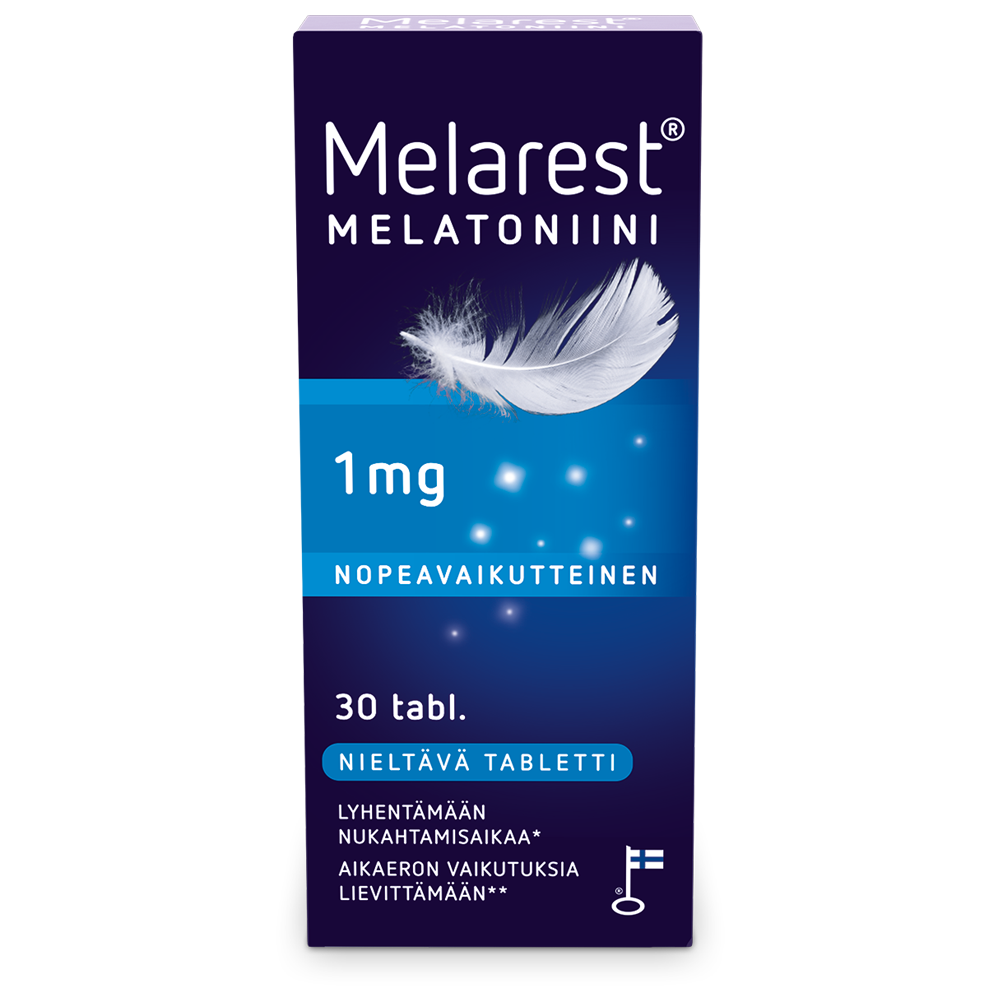 MELAREST MELATONIINI NIELTÄVÄ 1 MG - eri kokoja