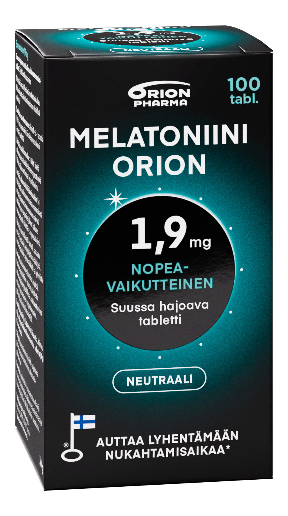 Melatoniini Orion 1,9 mg 100 suussa hajoavaa tablettia