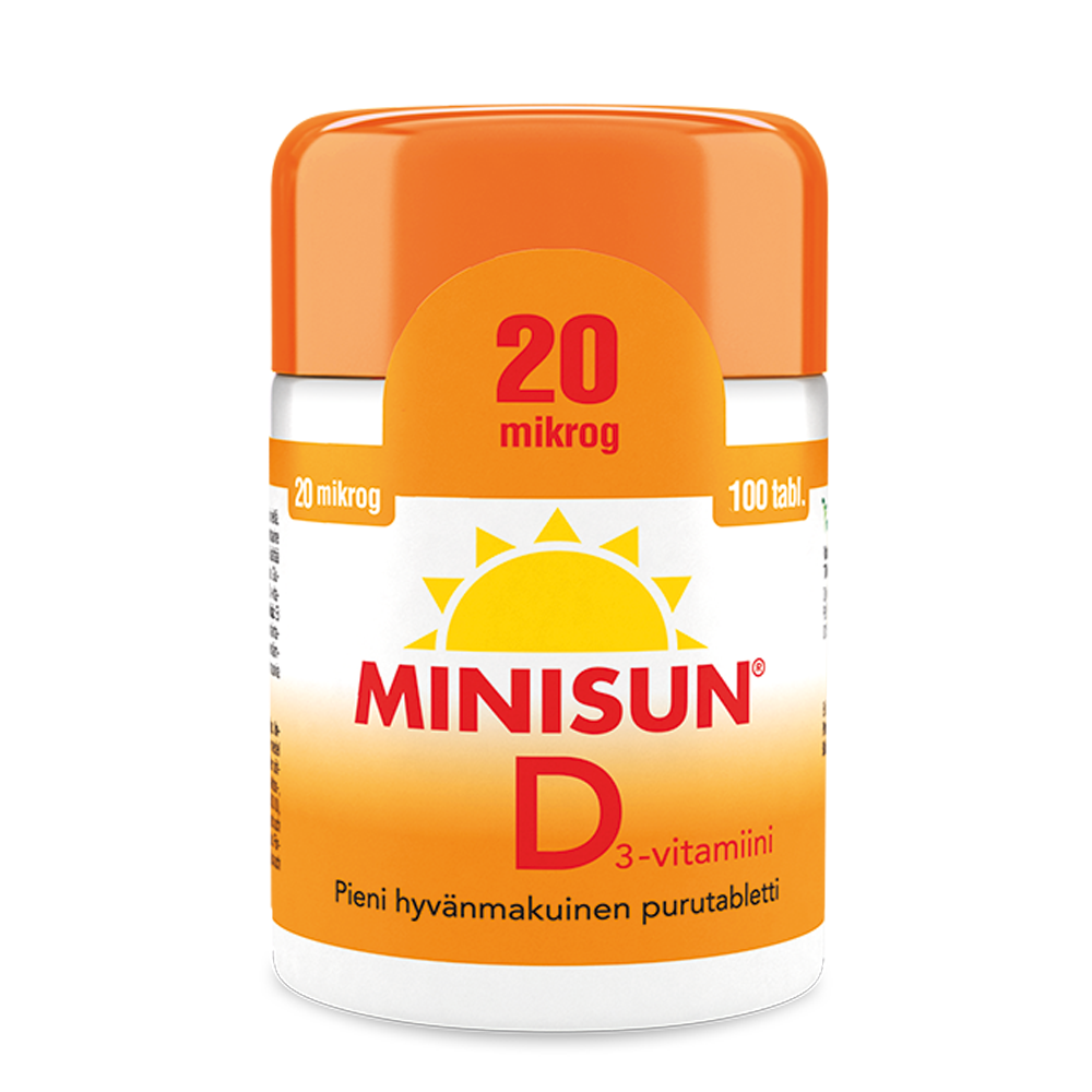 MINISUN D-VITAMIINI 20 MIKROG 100/300 tabl