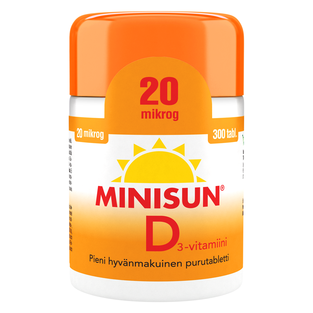 MINISUN D-VITAMIINI 20 MIKROG 100/300 tabl