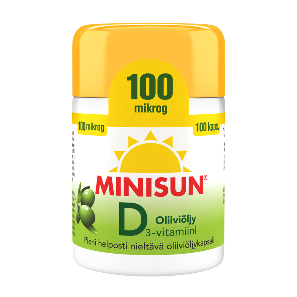 MINISUN OLIIVIÖLJYKAPSELI 100 MIKROG 100 kaps.