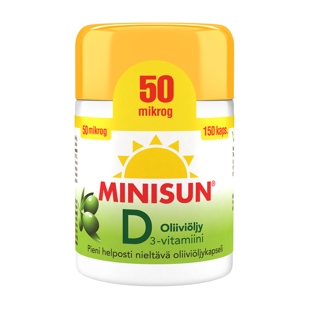 MINISUN OLIIVIÖLJYKAPSELI 50 MIKROG 150 kaps.