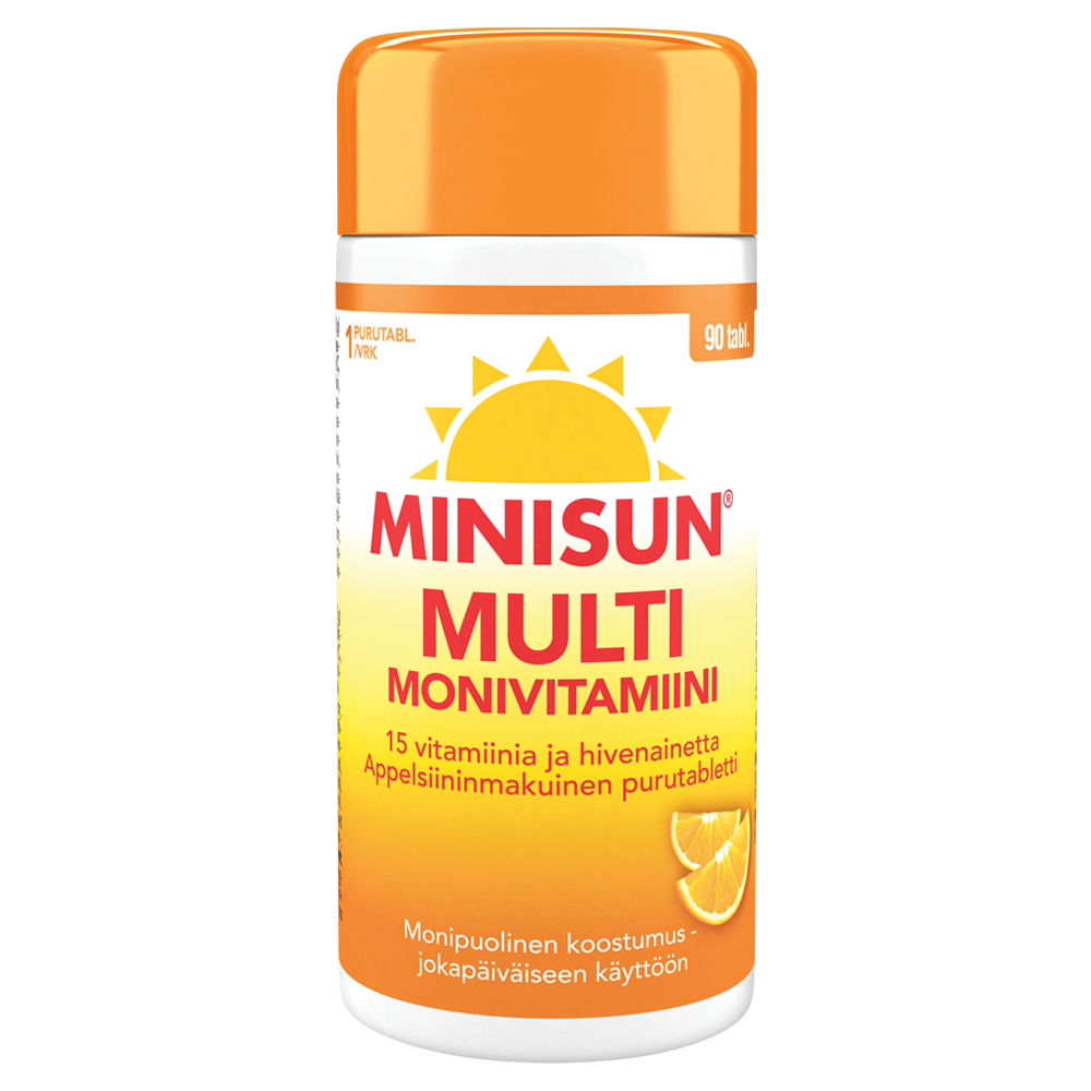 Minisun monivitamiini multi appelsiini 90 tbl