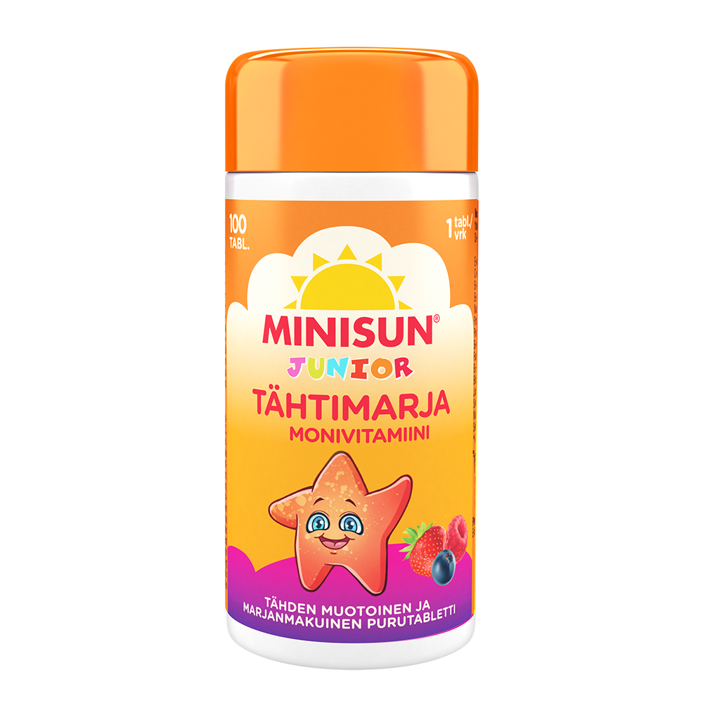MINISUN MULTIVITAMIN JUNIOR TÄHTIMARJA 100 tbl