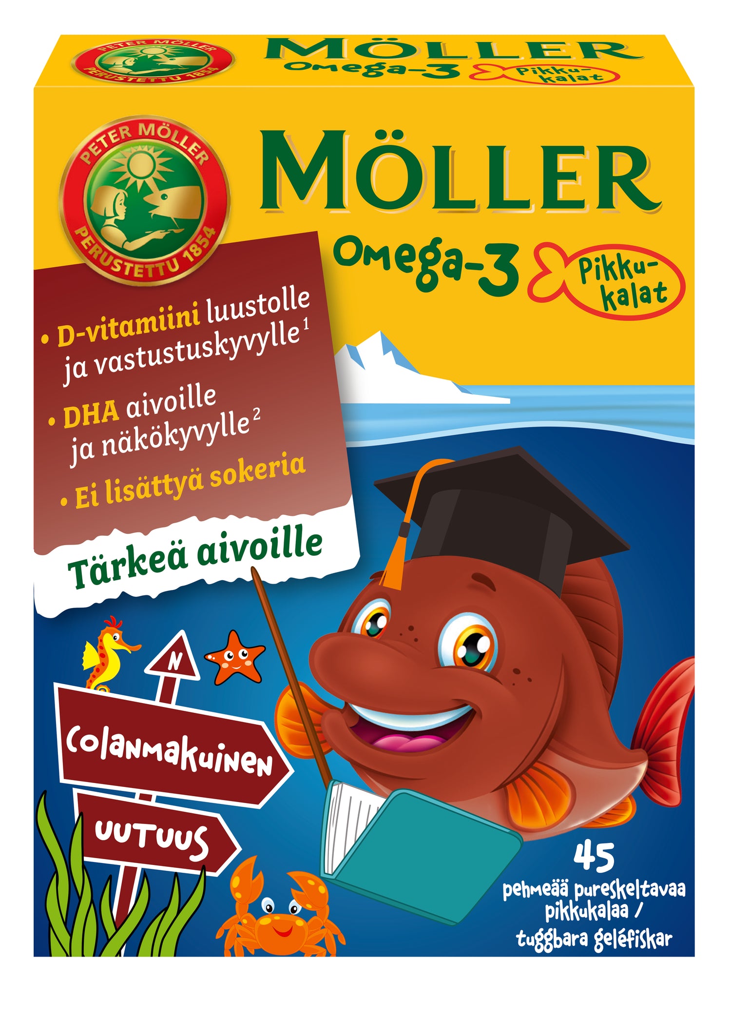 Möller Omega-3 Pikkukalat Colanmakuinen 45 kpl