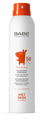BABE Pediatric Transparent Sunscreen Wet Skin SPF50