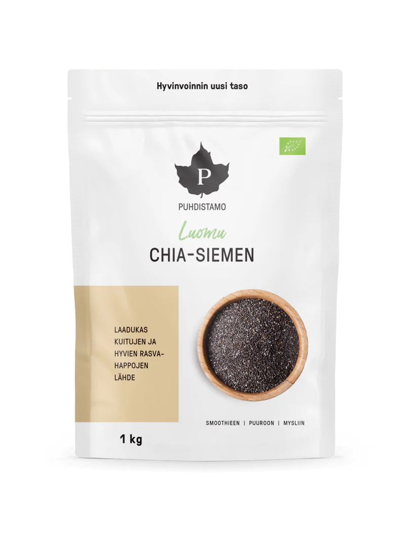 Puhdistamo Luomu Chia-siemenet