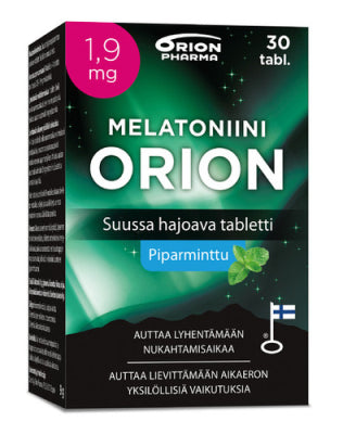 Melatoniini Orion 1,9 mg piparminttu suussa hajoava 30 tabl