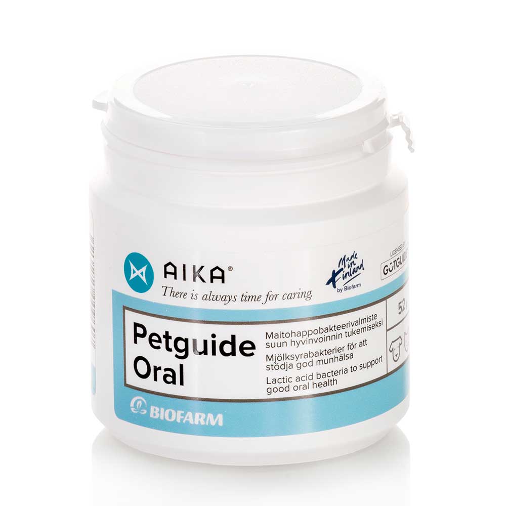 AIKA Petguide Oral 52 g- Maitohappobakteeriseos kissojen ja koirien suun hyvinvointiin