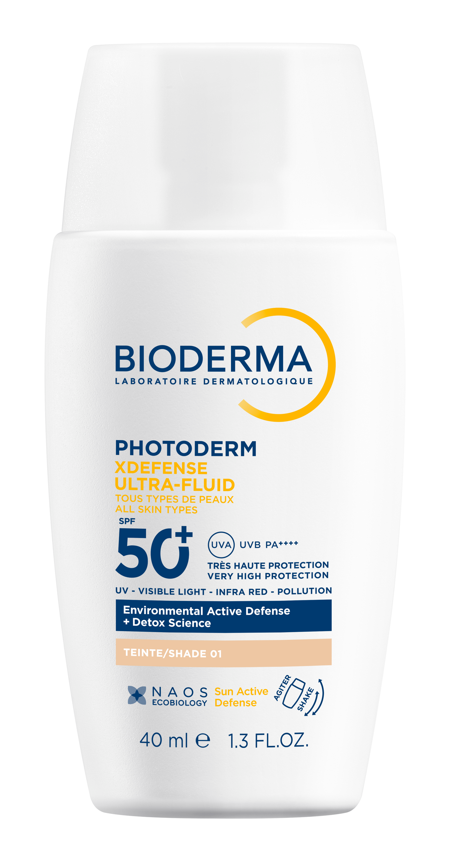 Bioderma Photoderm Xdefense Ultrafluid SPF50+ Tinted 01 sävytetty aurinkosuojavoide 40 ml