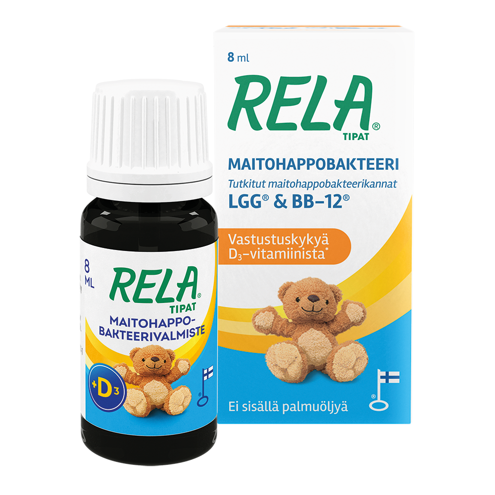 Rela Tipat + D-vitamiini 8 ml - maitohappobakteeritipat vauvalle