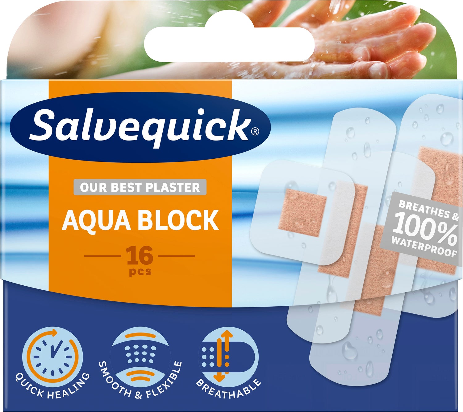 Salvequick Aqua Block laastari 16 kpl