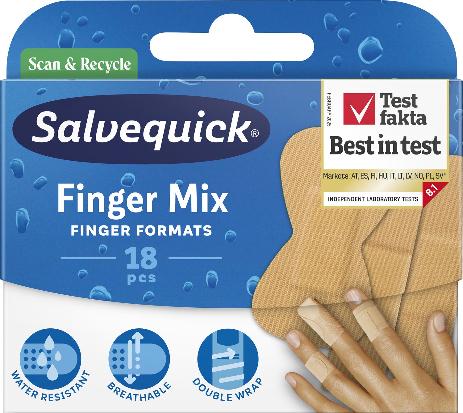 Salvequick Finger Mix laastari 18 kpl
