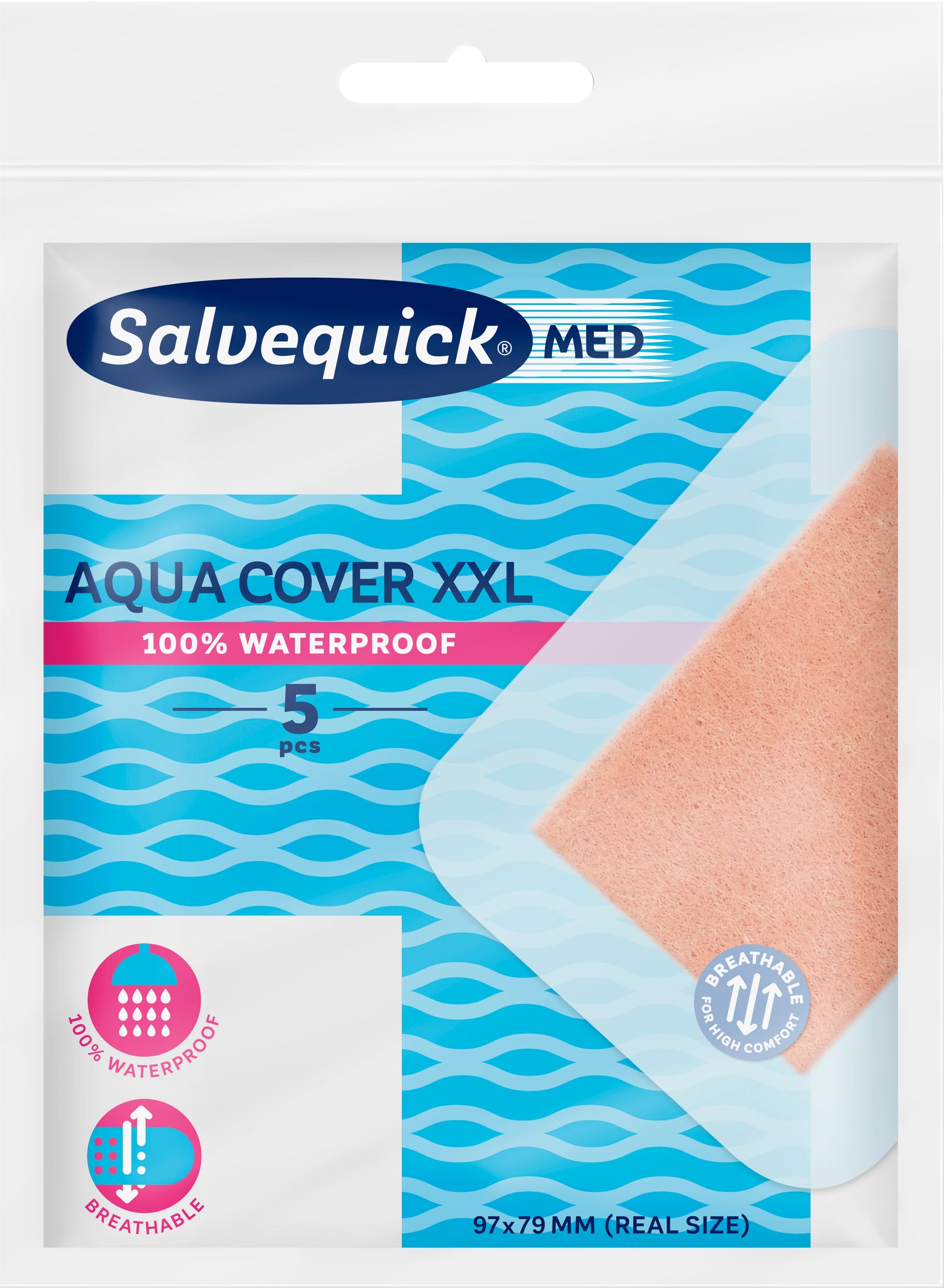 Salvequick Med Aqua Cover XXL laastari 5 kpl