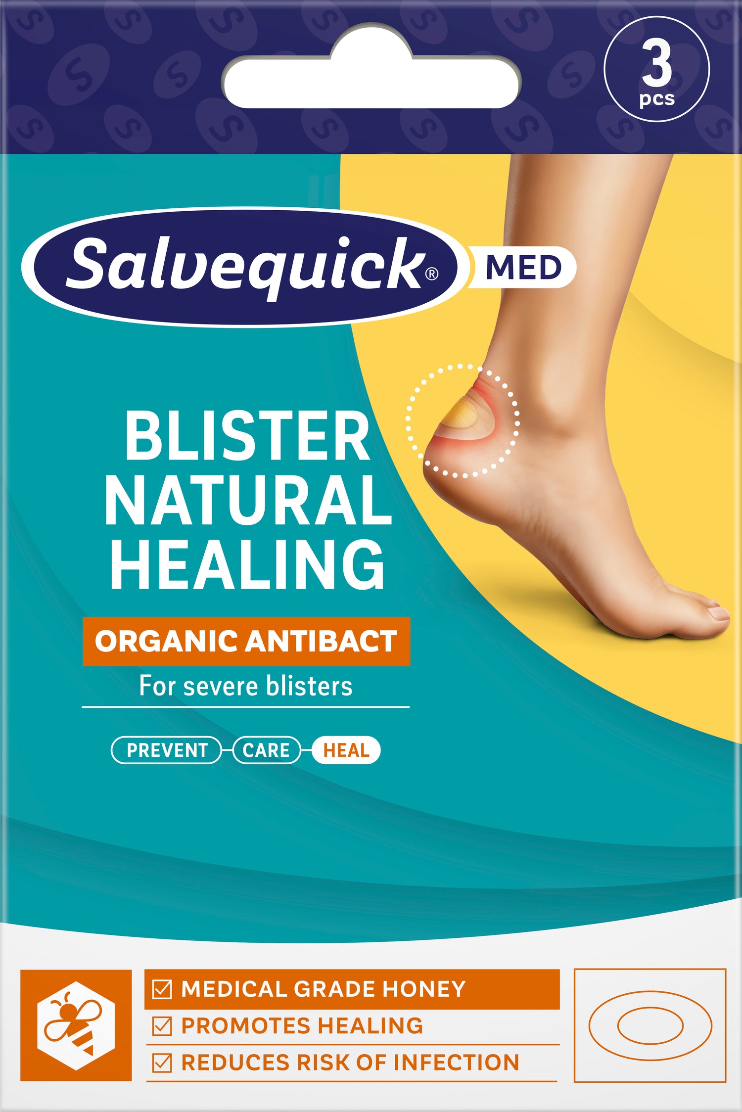 Salvequick Blister Natural Healing rakkolaastari 3 kpl