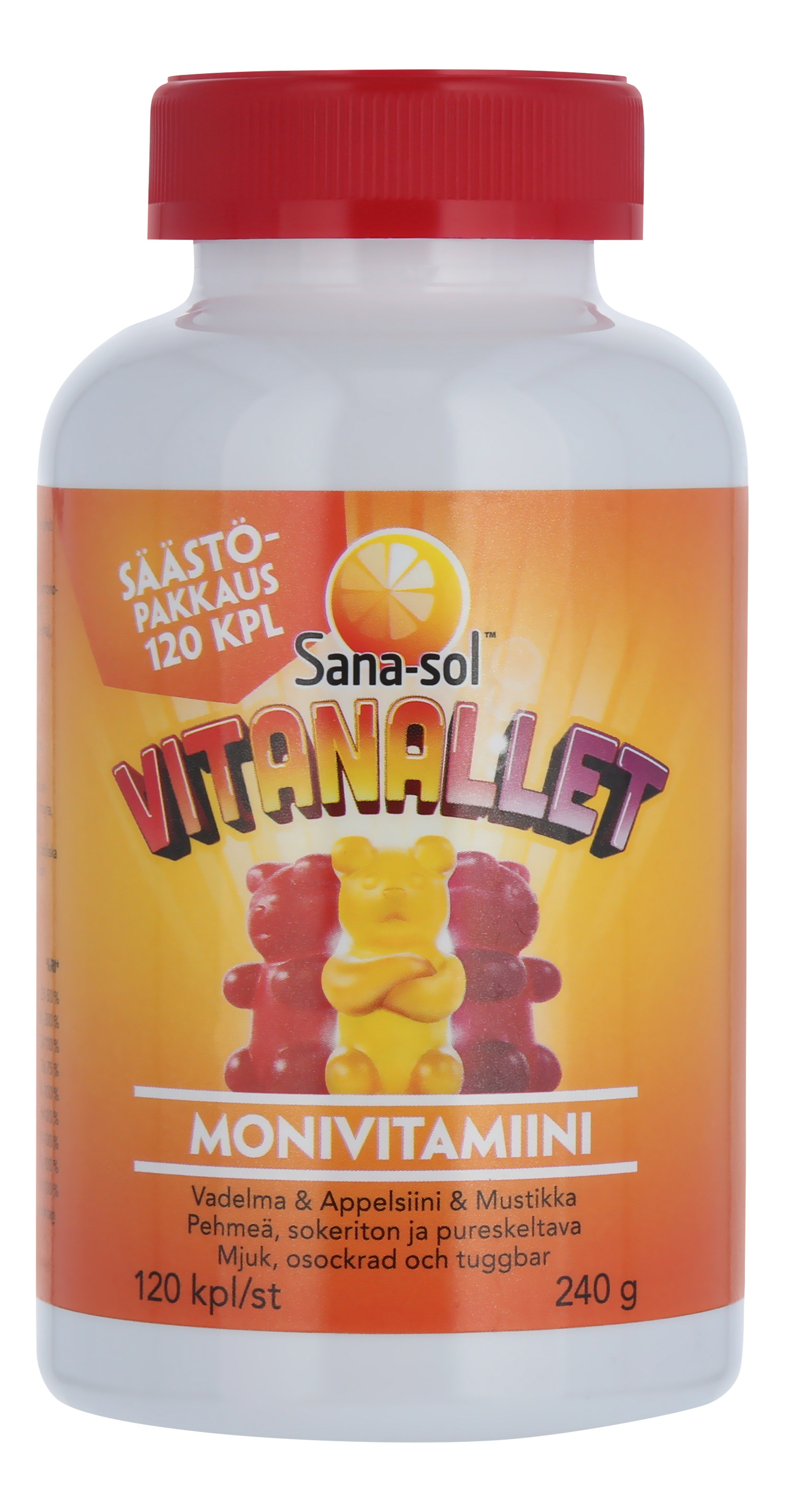 Sana-sol Vitanallet monivitamiini 120 purutablettia