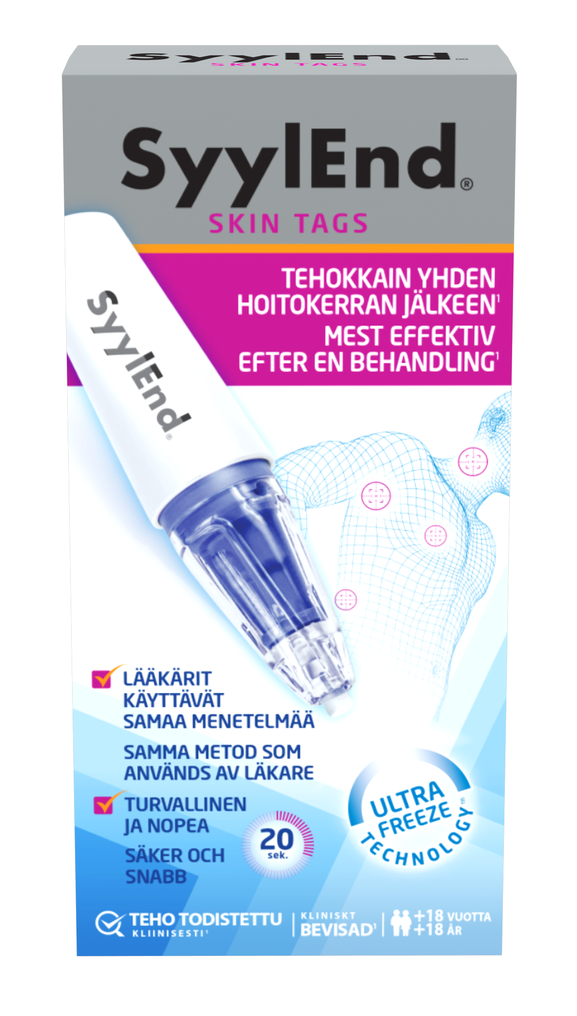 SyylEnd Skin tags jäädytyshoito varsiluomien poistoon
