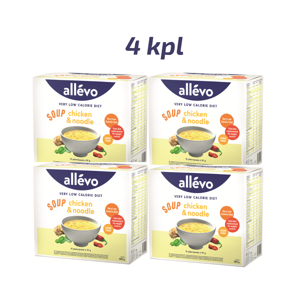 Allevo VLCD Keitto Kananuudeli säästöpakkaus 4 x 15 pss