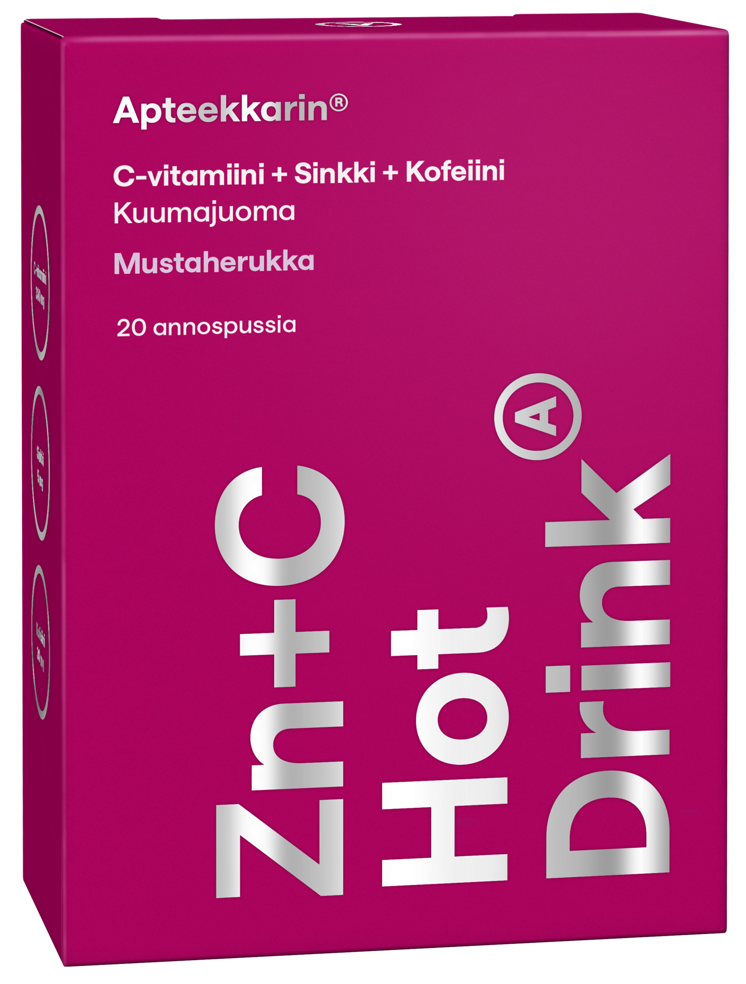 Apteekkarin C+Sinkki kuumajuoma annospussit mustaherukka