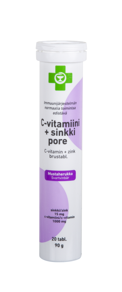 Apteekki C-vitamiini + sinkki Pore mustaherukka