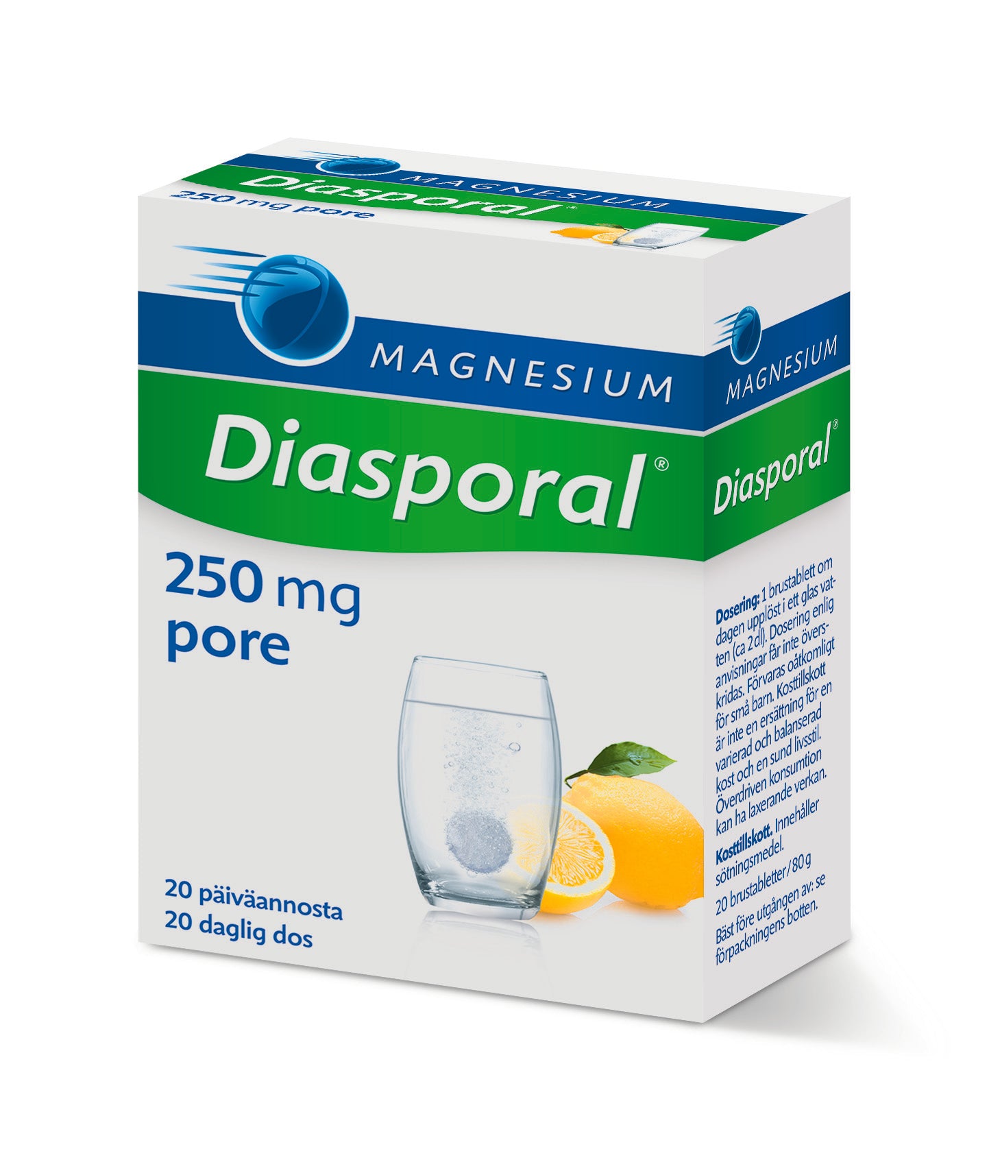 Diasporal magnesium 250 Aktiv poretabletti